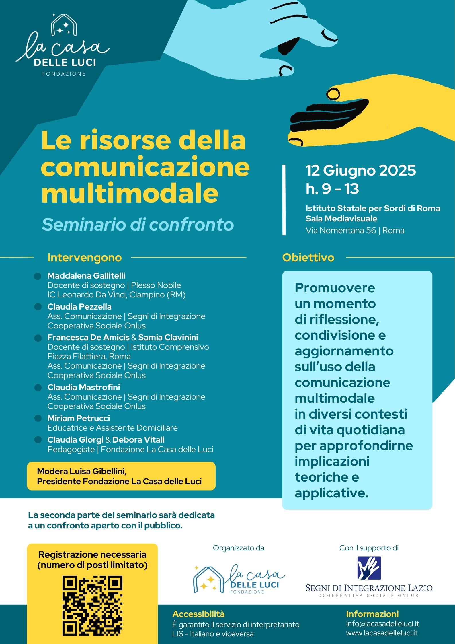 Locandina con programma Seminario "Le risorse della comunicazione multimodale"